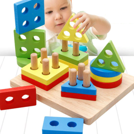 brinquedo montessori para bebe torre geometrica modelo tradicional 01