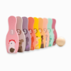 Brinquedo de Bebê Boliche de Madeira Turma Animal Candy Colors (10 peças)