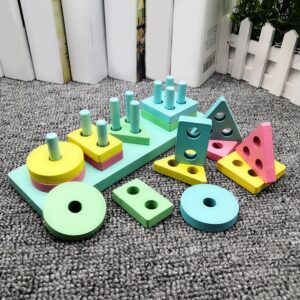 loja chiquititos brinquedo montessori para bebe torre geometrica retangular babycolors 4
