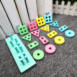 loja chiquititos brinquedo montessori para bebe torre geometrica retangular babycolors 5