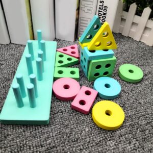 loja chiquititos brinquedo montessori para bebe torre geometrica retangular babycolors 6