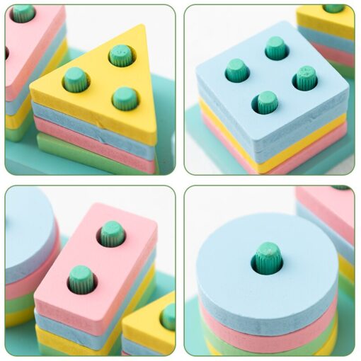 loja chiquititos brinquedo montessori para bebe torre geometrica retangular babycolors infantil 4
