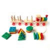Loja Chiquititos Brinquedo Montessori para Bebê Trem de Madeira com Torres Geométricas