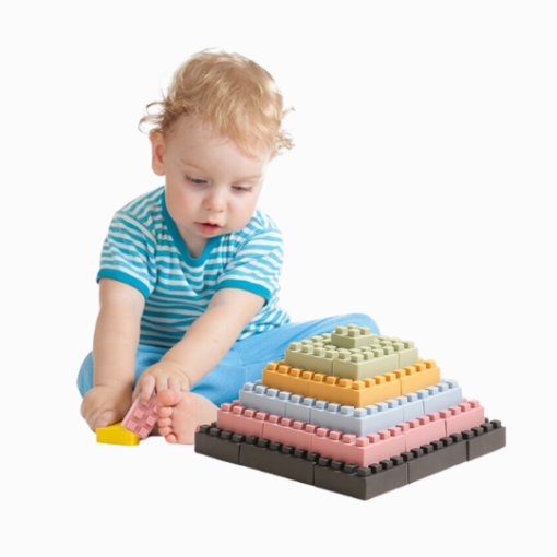 brinquedo infantil blocos lego de silicone 20 pecas