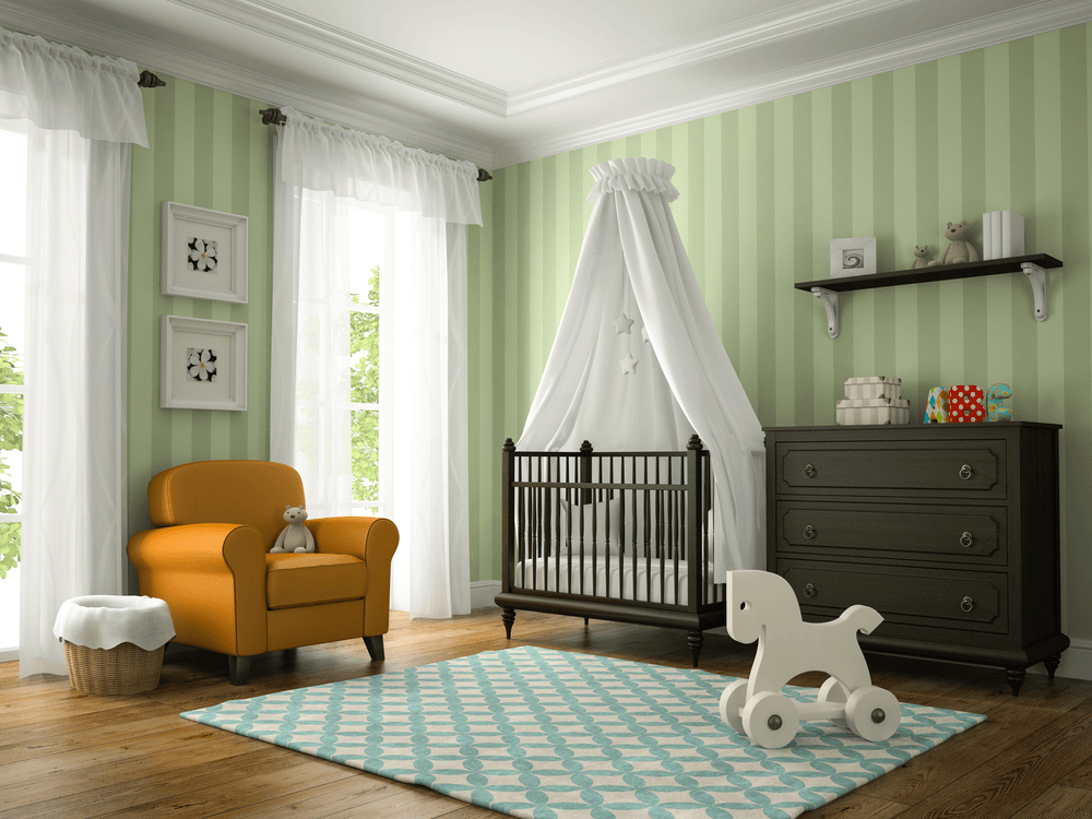 decoração de quarto de bebê clássica
